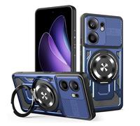 YXINDAFU Coque pour Oppo A5 5G / Oppo A5M,avec 360° Annulaire magnétique Métal Support Case Militaire Antichoc Silicone TPU et PC Anti-Rayures Protection Etui Housse - Bleu