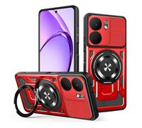 YXINDAFU Coque pour Oppo A5x 4G/5G,avec 360° Annulaire magnétique Métal Support Case Militaire Antichoc Silicone TPU et PC Anti-Rayures Protection Etui Housse - Rouge