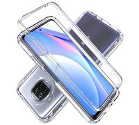YXINDAFU Coque pour Xiaomi Mi 10T Lite 5G,360 degrés Full Body Antichoc Case avec Protection d'écran Intégré Silicone TPU et PC Rigide AntiRayures 2 en 1 Etui Housse - Transparent