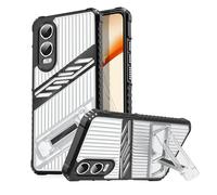 YXINDAFU Transparente Antichoc Coque pour OnePlus Nord CE 4 Lite 5G,avec Support Pliable Invisible,Étui Housse Anti-Rayures PC + TPU Silicone Bumper - Noir