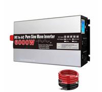 YXINHONGYUE 24v to 110v, DC à AC Pure Sine Wave Inverter, 6000W 12V 24V À 110V 220V convertisseur d'alimentation avec écran numérique 2 Sorties AC Basse fréquence RV Inverteur d'alimentation
