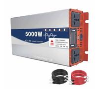 YXINHONGYUE 48v to 230v 50hz, Onduleur à Onde sinusoïdale Pure 5000 Watts 12V 24V 48V 60V 72V DC vers 120V/240V AC, onduleur Basse fréquence pour Voiture avec écran LCD et 2 Prises AC pour véhicules