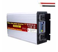 YXINHONGYUE 6000W DC 12V 24V 48V 60V 72V À AC 220V 110V Pure Sine Wave Inverter Chargeur avec 2 Sorties AC écran LCD pour RV Systèmes solaires Split Phase Voiture Inverteur d'énergie,72v to 220v