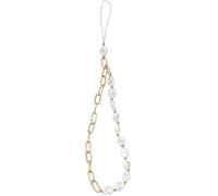 Yxinjy 1 lanière de téléphone portable en métal avec perles - Dragonne anti-perte - Décoration de voiture - Porte-clés perle