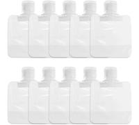 Yxinjy Lot de 10 sacs d'emballage transparents portables pour fluide, poche de voyage rechargeable de qualité supérieure pour produits de toilette, lotion, shampooing, gel douche, sacs compressibles