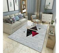 YXISHOME Tapis De Créateur Contemporain Tendance Chic Noir Rouge Or Marron Petit Triangle Gris Rug Salon Tradtionnel 80cm x 160cm