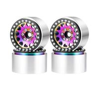 YXIUEYINGE Lot de 4 Jantes Beadlock en Alliage d'aluminium de 1,9 Pouce for Axial SCX10 II 90046 AXI03007 TRX-4 D90 1/10 RC Crawler(Colorful 4PCS)