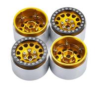 YXIUEYINGE Lot de 4 Jantes Beadlock en Alliage d'aluminium de 1,9 Pouce for Axial SCX10 II 90046 AXI03007 TRX-4 D90 1/10 RC Crawler(Gold 4PCS)