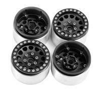 YXIUEYINGE Lot de 4 Jantes Beadlock en Alliage d'aluminium de 1,9 Pouce for Axial SCX10 II 90046 AXI03007 TRX-4 D90 1/10 RC Crawler(Black 4PCS)