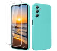 YXKJ - Coque pour Samsung Galaxy A16 5G/4G, avec 2 Verre trempé Protection écran, Housse de Protection en Silicone Souple, Etui Toucher de Peau Fin et Liquide - Nouveau Bleu Glacier