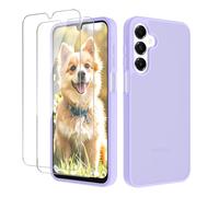 YXKJ - Coque pour Samsung Galaxy A36 5G/A56 5G, avec 2 Verre Trempé Protection écran, Housse de Arrière Translucide Givrée PC, Étui Toucher de Peau et Anti-Empreintes - Violet Clair
