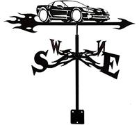 YXKJHH Girouette de Ferme à Montage sur Toit, Design cerf rétro, élan, Corgi, Voiture, écureuil, Loup, Silhouette, indicateur de Direction du Vent, Support en métal extérieur, girouette p