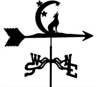 YXKJHH Girouette de Ferme à Montage sur Toit, Design cerf rétro, élan, Corgi, Voiture, écureuil, Loup, Silhouette, indicateur de Direction du Vent, Support en métal extérieur, girouette p