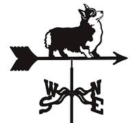 YXKJHH Girouette de Ferme avec Tige de Montage sur Toit, Design cerf rétro élan Corgi Voiture écureuil Loup Silhouette indicateur de Direction du Vent Support en métal extérieur girouett