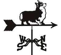 YXKJHH Girouette de Ferme avec Tige de Montage sur Toit, Motif cerf rétro, élan, Corgi, Voiture, écureuil, Loup, Silhouette, indicateur de Direction du Vent, Support en métal extérieur, g