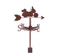 YXKJHH Girouette Design rétro Moto indicateur de Direction girouette décoration de Cour Outils de Mesure girouette avec revêtement antirouille pour Montage sur Toit extérieur, Bronze, Mot