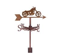 YXKJHH Girouette Design rétro Moto indicateur de Direction girouette décoration de Cour Outils de Mesure girouette avec revêtement antirouille pour Montage sur Toit extérieur, Bronze, Mot