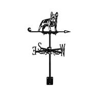 YXKJHH Girouette en métal en Forme de Chien, décoration Vintage Noire, indicateur de Direction du Vent Creux, Facile à Assembler, Bouledogue français