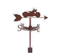 YXKJHH Girouette en métal, girouette de Moto, indicateur de Direction créatif en Acier Inoxydable pour coupoles de Jardin, abris de Ferme, décorations de Jardin, belvédère, Bronze, Moto ~