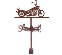 YXKJHH Girouette en métal, girouette de Moto, indicateur de Direction créatif en Acier Inoxydable pour coupoles de Jardin, abris de Ferme, décorations de Jardin, belvédère, Bronze, Moto ~