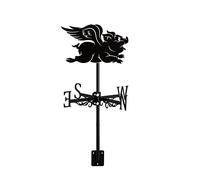 YXKJHH Girouette en métal, Instrument de Mesure, Montage sur Toit, indicateur de Direction du Vent, Forme de Cochon Volant, décoration créative pour Jardin, Maison, Cadeau, Noir, Cochon a