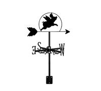 YXKJHH Girouette en métal, Instrument de Mesure, Montage sur Toit, indicateur de Direction du Vent, Forme de Cochon Volant, décoration créative de Ferme, Jardin, Maison, Cadeau, Noir, COC
