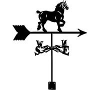 YXKJHH Girouette Silhouette Piquet de Jardin en Acier Inoxydable Outils de Mesure Indicateur de Direction du Vent Girouette 3550 cm (Couleur : Cheval de Guerre)