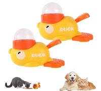 YXKNB Cat Treat Slot Machine, Duck Puzzle Feede, Cat Slot Machine Treat Dispenser, Duck Cats Treated Dispenser, Interactive Slow Feeder & IQ Training Toy, Dog Puzzle Feeder for Cats & Dogs (Yellow*2)