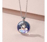 (YXL1) Collier Geeky Man à la tronçonneuse Pendentif original en alliage et en verre pour les fans et