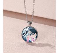 (YXL8) Collier homme geek à la tronçonneuse, pendentif original en alliage et verre pour les fans et