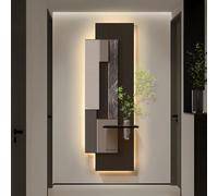 YXLLGS Art Mural 3D LED avec Vase Et Végétal Artificiel, Télécommande