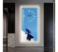 YXLLGS Art Mural Éclairé par LED, Horloge Murale Silencieuse Moderne for Salon, Montre Murale Décorative for Entrée, Chambre à Coucher, Bureau(Option B,140x70cm/55x27in)