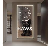 YXLLGS Art Mural Éclairé par LED, Horloge Murale Silencieuse Moderne for Salon, Montre Murale Décorative for Entrée, Chambre à Coucher, Bureau(Option A,80x40cm/31X15in)