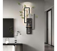 YXLLGS Déco Murale LED Grès Moderne, 3D Art Mural Vase Verre Hydroponique