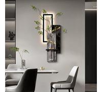 YXLLGS Déco Murale LED Grès Moderne, 3D Art Mural Vase Verre Hydroponique
