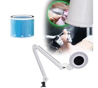 YXLMWZRY Professional Vacuum Fan Duster with Reusable Filter, Powerful Nail Duster for Nail Salon Polishing, White