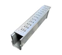 YXLYFDLY Ensemble De Caniveaux De Tranchée en Acier Inoxydable, Siphon De Sol avec Grilles pour Jardins Et Fermes, Installation Simple(Stainless Steel 4,23.6x3.9x1.6in)