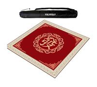 YXLYFDLY Grand tapis de mahjong avec sac de transport noir, housse de table antidérapante et réduction du bruit, tapis de table pour mahjong paigow poker et jeu de carrelage (80 cm)