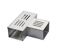 YXLYFDLY Système De Caniveau De Tranchée en Acier Inoxydable pour Sol en Béton, Caniveau De Drainage Extérieur Et Drain De Sol, Grande Capacité De Charge(3-Way 20x10x8cm)