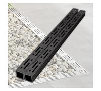 YXLYFDLY Système De Drainage De Tranchée en Acier Inoxydable pour Trottoir De Cour, Système De Drainage De Canal Noir Et Drain De Sol, Longue Durée De Vie(2pcs,100x3.5x3cm)