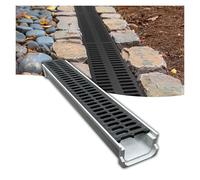 YXLYFDLY Système De Drainage De Tranchée pour Allées, Drain De Canal en U avec Grille en PE, Large Application(60x10x4cm/23.6x3.9x1.6in)