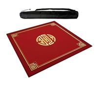 YXLYFDLY Tapis de mahjong carré avec envers en caoutchouc, nappe douce et antidérapante, pour mahjong, paigow, poker, cartes et jeux de société (rouge, 60 cm)
