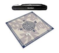 YXLYFDLY Tapis de mahjong carré avec sac de transport noir, nappe antidérapante et réduction du bruit, tapis de table pour mahjong paigow poker et jeu de carrelage (70 cm)