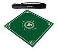 YXLYFDLY Tapis de mahjong carré avec sac de transport noir, nappe antidérapante et résistante à l'usure, tapis de table pour mahjong, paigow, poker et jeu de carrelage (vert, 60 cm)