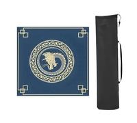 YXLYFDLY Tapis de mahjong carré, tapis de table de mahjong avec sac de rangement, tapis de mahjong épais, antidérapant, réduction du bruit, pour mahjon poker (bleu 1,27,55 x 70 cm)