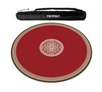 YXLYFDLY Tapis de Mahjong rond antidérapant et réduction du bruit avec envers en caoutchouc pour Mahjong, Poker, cartes, jeux de société, carreaux (110 cm)