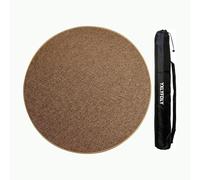 YXLYFDLY Tapis de Mahjong rond antidérapant et réduction du bruit en lin et coton avec envers en caoutchouc - Grand tapis de jeu pour mahjong, poker, cartes, jeux de société, carreaux (kaki clair, 100