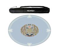 YXLYFDLY Tapis de Mahjong rond épais et antidérapant avec sac de transport, tapis de jeu à domicile pour mahjong, poker, cartes, société, jeux de carrelage (bleu ciel, 60 cm)