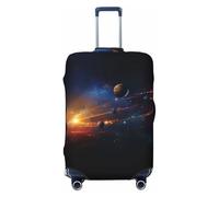 YXLymxDAMAI Beautiful Planets Housse de protection pour bagages de voyage Noir 45,7 à 81,3 cm, Belles planètes, Medium