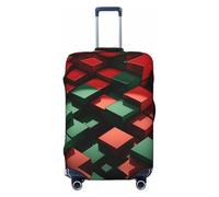 YXLymxDAMAI Beautiful Planets Housse de protection pour bagages de voyage Noir 45,7 à 81,3 cm, Carré rouge et vert, Large